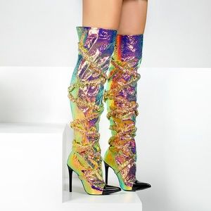 PinkPalms 💎BRAND NEW💎 Metallic Boots 🪡Luxury🪡